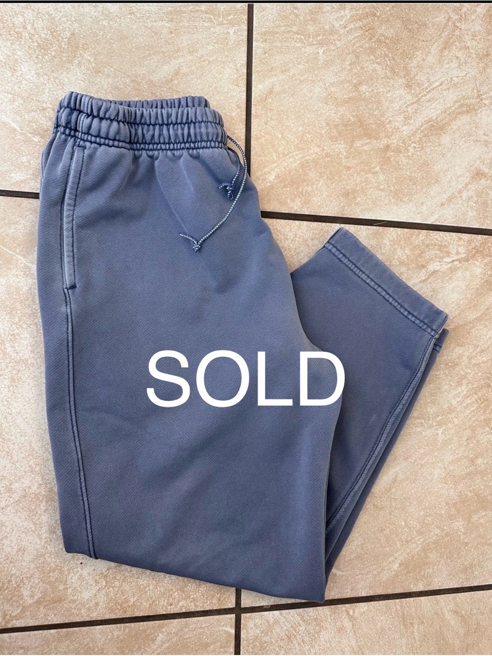 SOLD Men's Blue Drawstring Athleisure Lounge Pants with Elastic Waist
